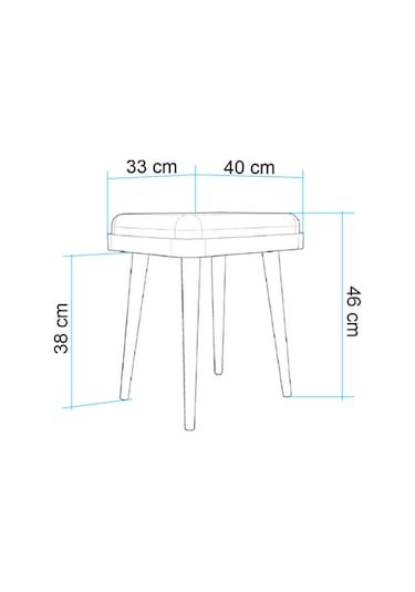 Porto İkili Tabure Meşe Krem 33 X 46 X 40 Cm Antrasit