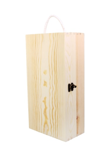 Suntek 35 19 10 Cm Çift Şişe Ahşap Şarap Kutusu Taşıyıcı