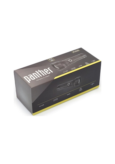 Panther Pt-4112 Usb Şarjlı Fener Siyah