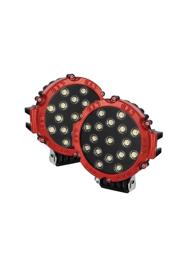 Beyaz Led Kırmızı Yuvarlak Off Road Sis Farı Çalışma Lambası 17 L