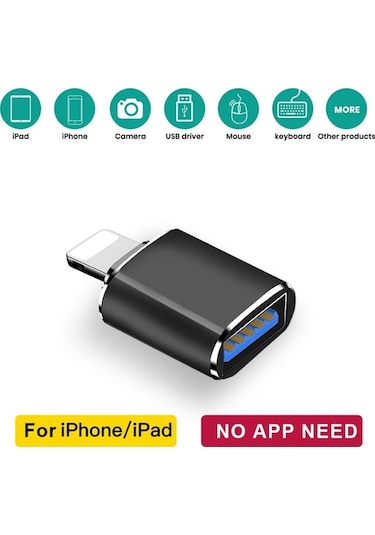 Grc Accessory iPad - iPhone Uyumlu Lightning OTG Flash USB Adaptör Çevirici