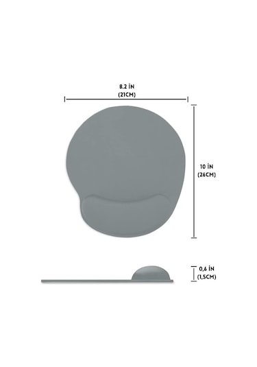 Buz Mavisi Bilek Destekli Ergonomik Jel Kaymaz Taban Mouse Pad