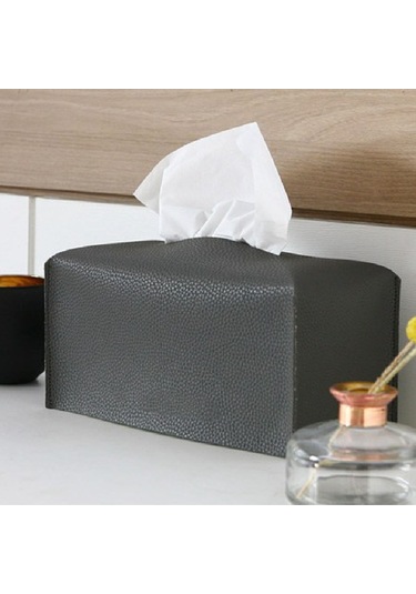 Konesam Mükemmel Kalite Pu Deri Kare Masaüstu Mendil Kutusu - Ev, Ofis, Araba İçin Pratik Ve Şık Tasarım Mavi Diğer