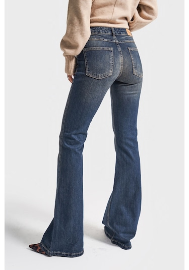 Itsbasic Kadın T.kot Rengi 2w5-8 Mid Rise Flare Fit İç Boy 83cm Esnek Kumaş Denim Jean