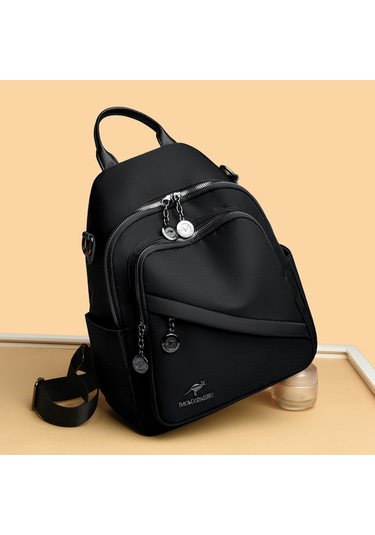 Xiyyadms Hafif Ve Şık Çok Katmanlı Nylon Sırt Çantası - Büyük Kapasiteli Ve Kullanışlı Tek Omuz Çanta Siyah Siyah