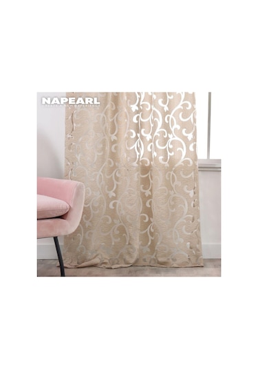 Krem 1 Pc Napearl Modern Yatak Odası Sırf Perde Moda Oturma Ev Pencere Perde Jakarlı Tül Perde W150cm X L270cm