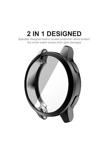 Garmin Venu 2s 40mm / Vivoactive 4s 40mm Enkay Hat-prince İçin Tam Kapsama Elektrolizle Tpu Yumuşak Kılıf Siyah