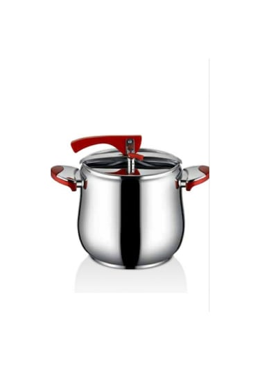 Inter Çelik Düdüklü Tencere 10 L. Kırmızı