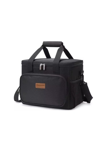 Maiyame 15l Sıcak Soğuk Tutan İş Çanta Piknik Çantası, Leakproof Su Geçirmez 600d Oxford Kumaş, Ergonomik Taşıma, Çift Rüzgarlı Fermuar, Siyah Siyah