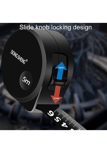 Dong Gsheng Yüksek Hassasiyetli Ev Kullanımı Çelik Yardımcı Terazi Kalınlaştırılmış Ölçüm Bandı, Model: Siyah Kabuk Beyaz Buzlu 10m X 25mm