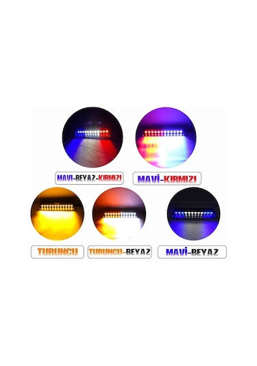 12 Ledli Cam Içi Çakar Vantuzlu Çakar Lamba Kırmızı-beyaz-mavi .