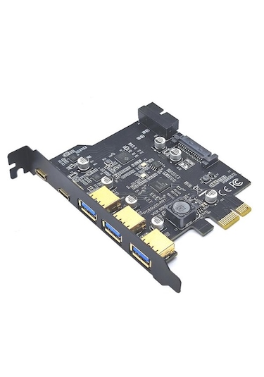 5 Port Pci-e Express Usb 3.0 Type C 3.2 Çoklayıcı Riser Kart