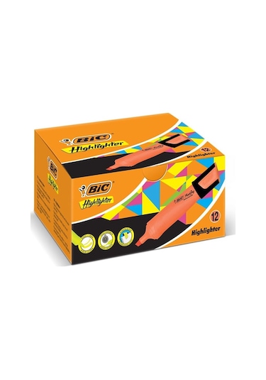 Bic Fosforlu Kalem Markıng Flat Highlıghter 12'li Turuncu 968585 Turuncu