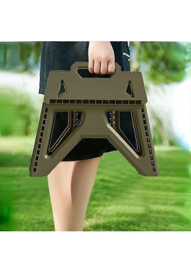 Bloomnest Yeni Taşınabilir Açık Katlanır Kamp Sandalyesi, Yüksek Yük Taşıyıcı, Güçlendirilmiş Pp Plastik, Üçgen Tabure, Ordu Yeşili, Katlanır, Yem Tepsisi, Lamba Tutucu, Sırt Destekli Haki