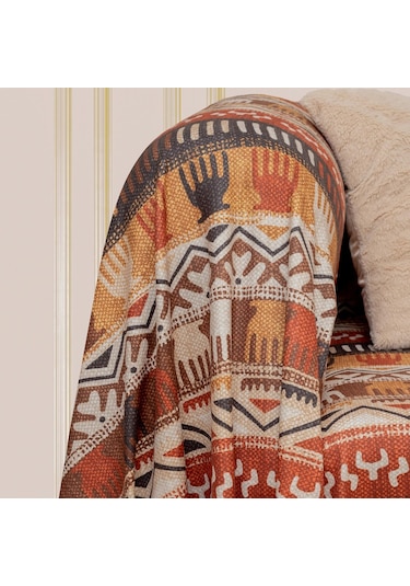 SoftMicro Etnik Desenli Boho Toprak Koltuk Örtüsü Kanepe Örtüsü 180 x 220 CM