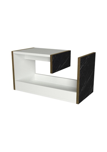 Dekorister Ravenna Koltuk Yan Sehpa Beyaz-Mermer