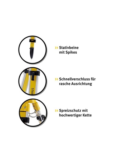 Stabila 07498 Bst-s Sabit Kafalı Yapı Tripodu Üç Ayak