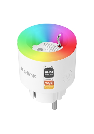 S-link Sl-03 16a Akım Korumalı Akıllı Priz Rgb Işıklı 2.4 G Wıfıbt Tuya Destekli