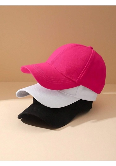 Gyes Spor Şapka Unisex 3 Adet Siyah-beyaz-pembe Siyah