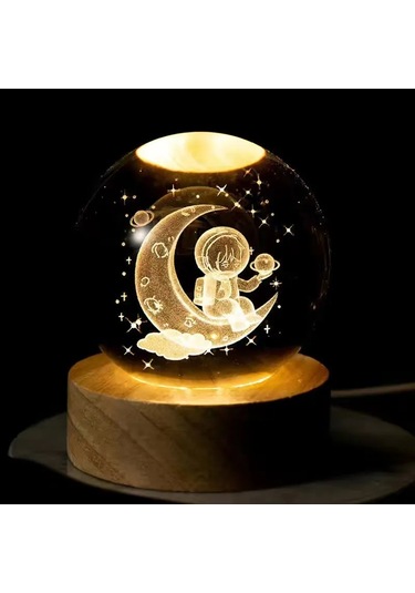 Ay Üzerinde Astronot Usb Li Dekoratif Gece Lambası Diğer
