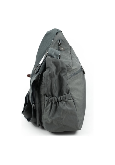 Krinkıl / Klinkır Su Geçirmez Kumaş Çok Gözlü Çapraz Kol Ve Omuz Postacı Çantası Koyu Gri 9507 Gri