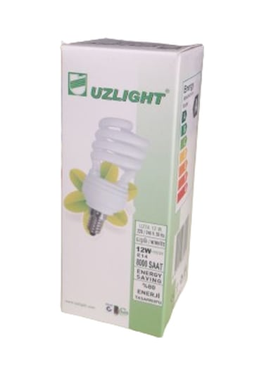 Uzlight 12w Spiral Tasarruflu Ampul Sarı Işık E14 Duy 10'lu Paket