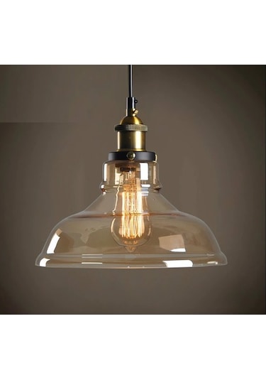 Riolight Retro,Rustik,Vitage Tekli Cam Sarkit Avize Çap:28Cm 1887