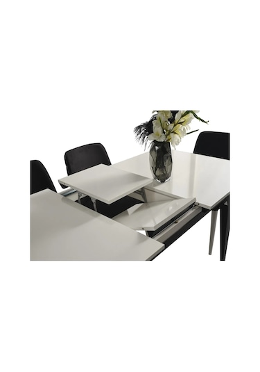 Yonca Yemek Odası Takımı Yemek Masası + 4 Adet Sandalye Beyaz