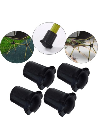 Homyl 4 Adet Sandalye Bacak Ucu Kapakları Kauçuk İç-çap-13mm Siyah