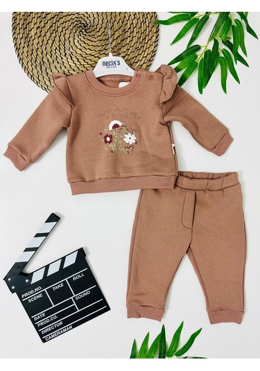 Amazon Omuzdan Çıtçıtlı Şardonlu Kışlık 2li Takım Kahverengi