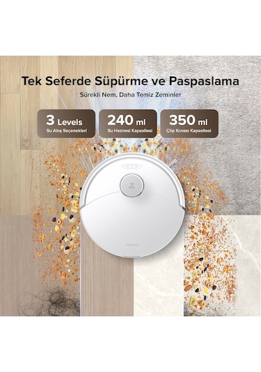 Roborock Q8 Max Pro Plus Akıllı Robot Süpürge Beyaz