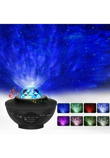 Xindoker Usb Led Yıldız Ve Deniz Dalga Projektörü - 15-50m² Çözünürlük, Parlaklık Ayarlı, Uyku Ve Parti Işığı