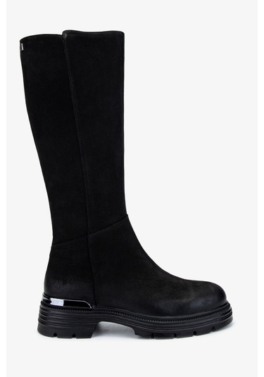 Valmenti Kadın Hakiki Deri Siyah Nubuk Casual Çizme 322 2353521 Bn Czm Sk24-25 Sıyah Nbk Siyah Nubuk