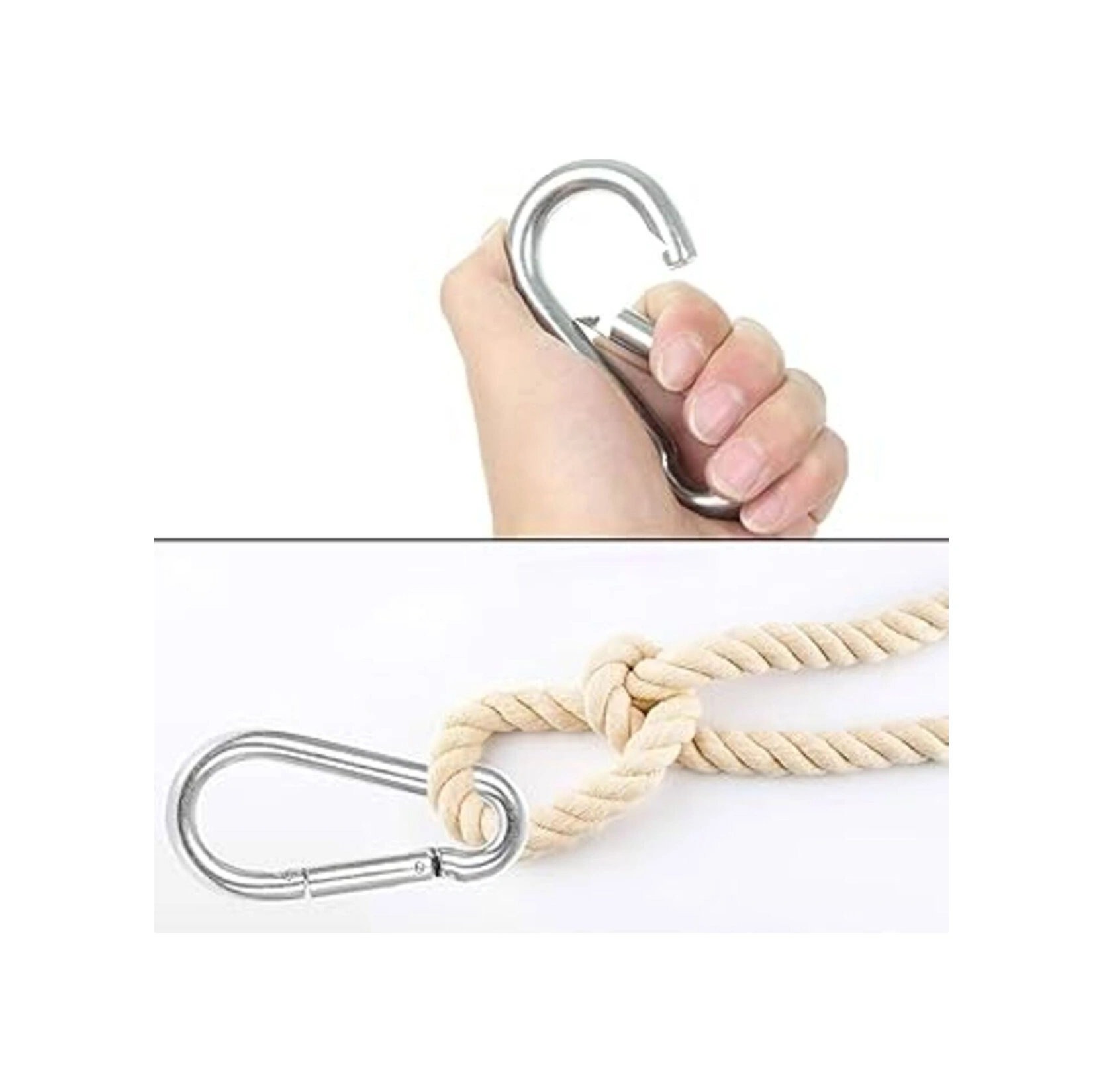 Karabina 6 Mm Yaylı Kanca Çelik Kilit Olta Dağcılık Kamp Malzemeleri Salıncak Anahtar Askı 5 Adet -