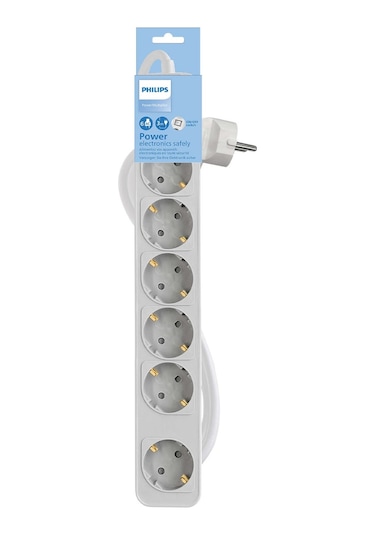 Philips Chp2164wb Beyaz Çocuk Korumalı 6'lı Priz 3m