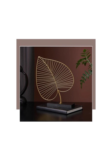 Cajuart Modern Metal Kalın Yaprak Ferforje Ev Masa Ofis Dekor Süs