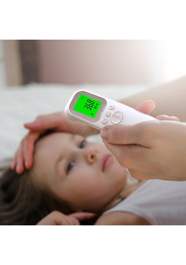 Qingmipy 1.3 İnç Lcd Dokunmasız Alın Termometresi, Taşınabilir El Tipi Vücut Ve Yüzey Sıcaklık Ölçer, 32 Hafızalı, Bebek Ve Yetişkinler İçin