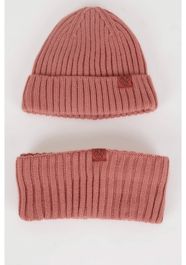 Defacto Kız Bebek 2li Takım İçi Polarlı Boyunluk Bere C9063a524wnpn10 Pembe