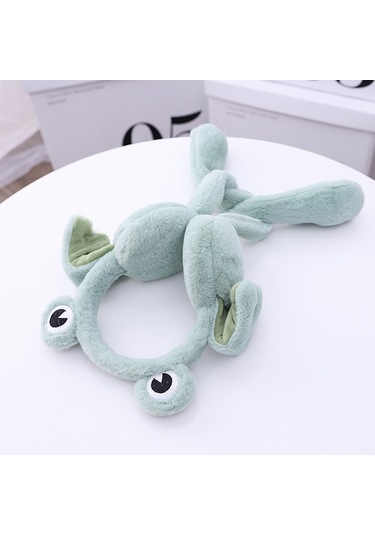 Ikkb Küçük Kurbağa Kulakları Kış Çocuk Sevimli Kulak Isıtıcı Süt Yeşil