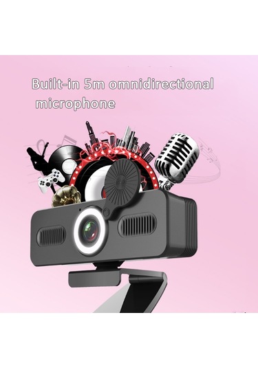 Sones C360 1080p Ağ Yüksek Çözünürlüklü Bilgisayar Kamerası Sürücüsüz Güzelleştirici Işık Kamerası Çok Yönlü Mikrofonlu, Kablo Uzunluğu: 1,8 M