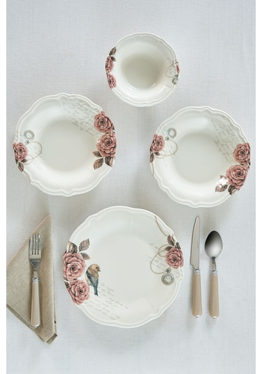 Karaca  Roselle 24 Parça 6 Kişilik Yemek Takımı