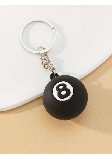 8 Numara Bilardo Topu Anahtarlık - Çanta Süsü