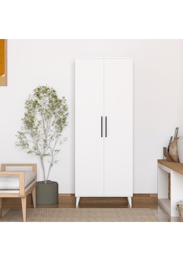 2 Kapaklı Askılı Ve Raflı Gardırop