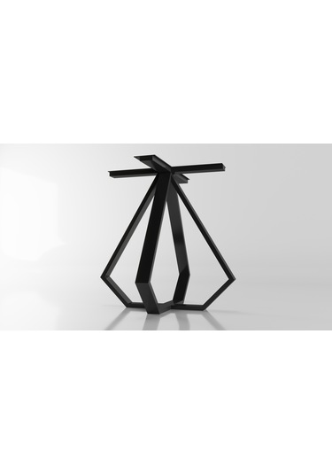 Elmas Model Kafe Metal Masa Ayak Seti Siyah Metal Masa Ayağı