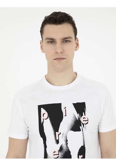 Pierre Cardin Erkek Beyaz Tişört 50282065-vr013 Beyaz