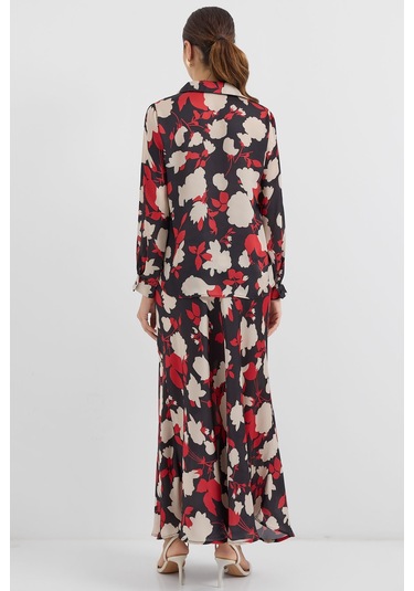 Bigdart 8018 Desenli Saten İkili Takım - Bej 001