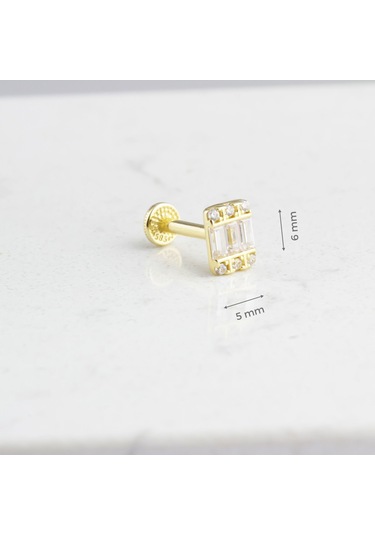 Glorria Altın Baget Tragus Piercing Altın