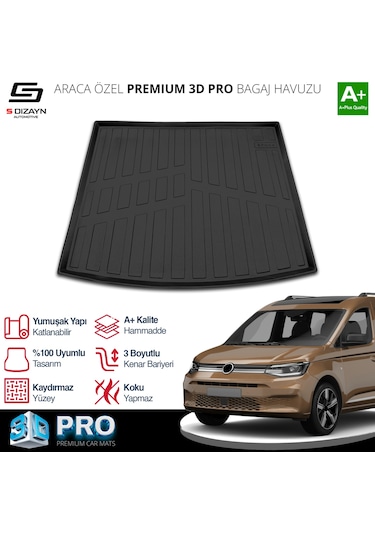 S-dizayn Vw Caddy 3d Pro Bagaj Havuzu 2020 Üzeri A+ Kalite