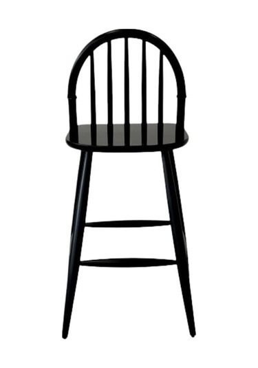 Rustica Ahşap Bar Sandalyesi Siyah