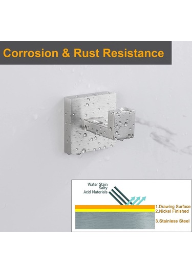 Mufunye Paslanmaz Çelik Banyo Askısı - 2'li Set, Dayanıklı Ve Şık Siyah